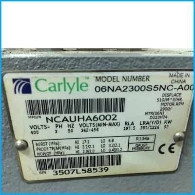 Carrier 06NA23 00 S5NC-A00 Screw Compressor